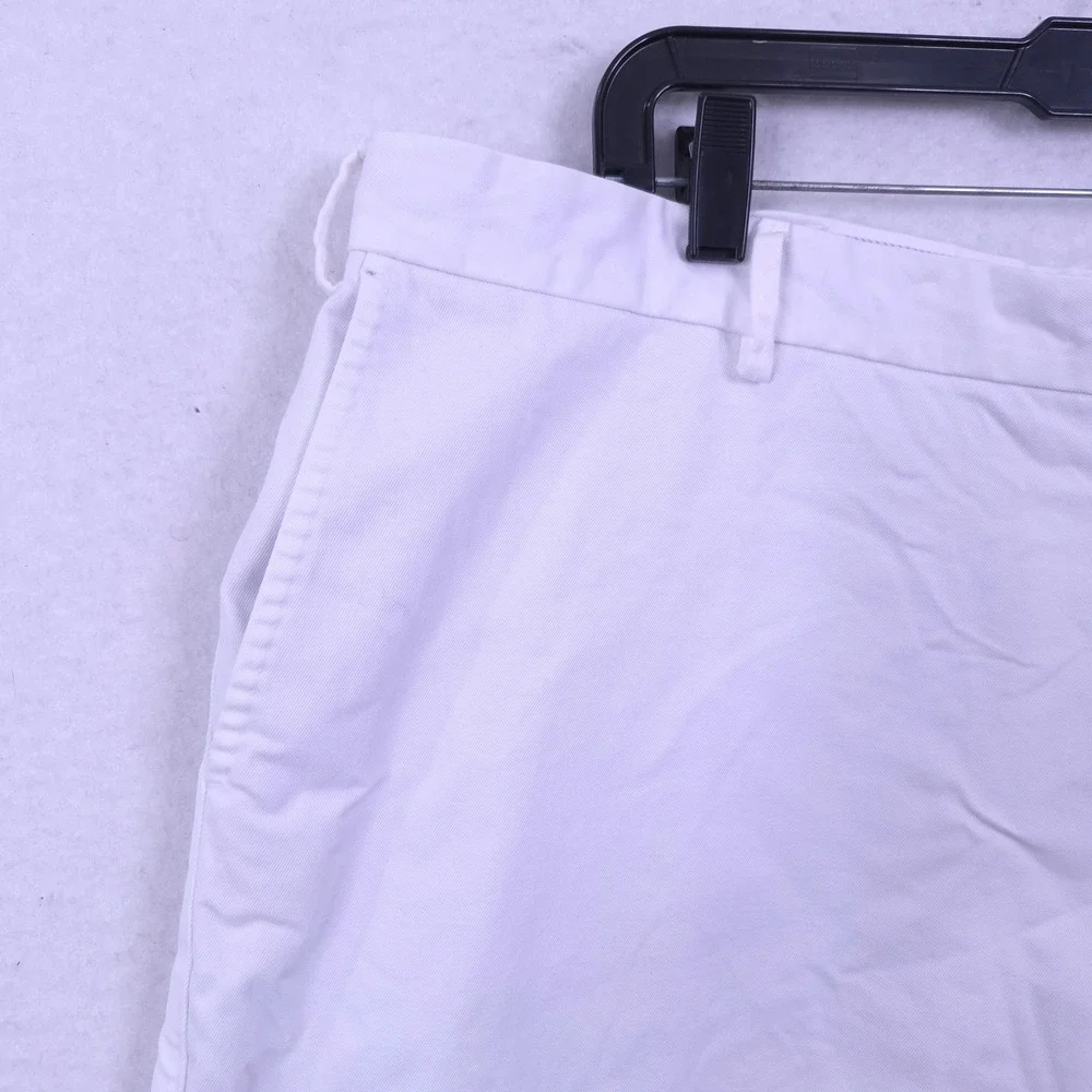 Peter Millar Shorts Mens Size 44 White Pima Cotton Chino Flat Golf Travel Preppy